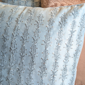 Blue Chikankari Hand Embroidered Cushion Cover 16x16 inches