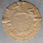 Light Brown Chikankari Placemat - Round 14 inches