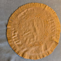 Rust Chikankari Placemat - Round 14 inches