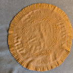 Rust Chikankari Placemat - Round 14 inches