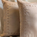 Champagne Hand Embroidered Cushion Cover 16x16 inches