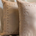 Champagne Hand Embroidered Cushion Cover 16x16 inches