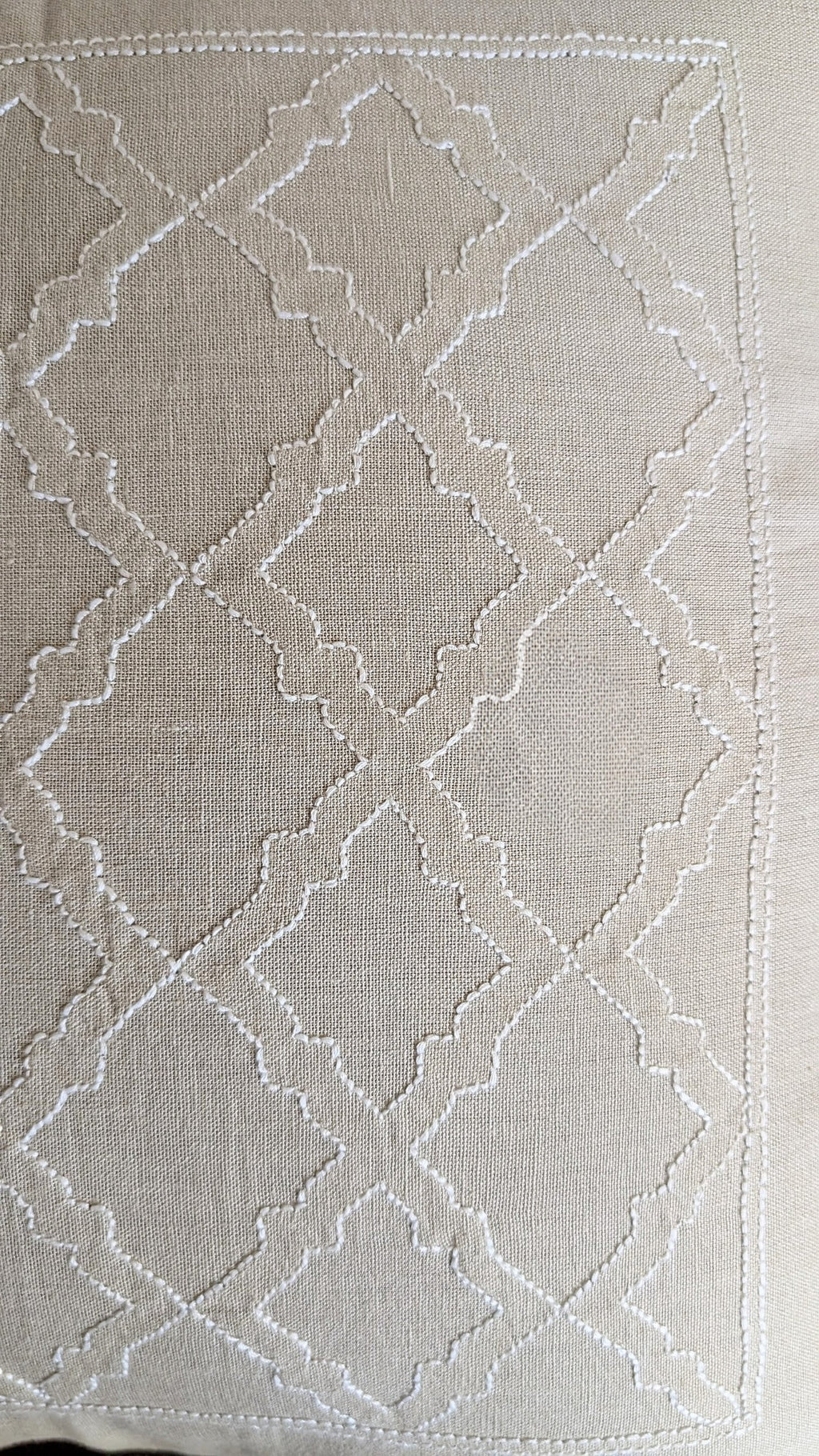 Bright Ecru Cotton Chikankari Cushion Cover- 18x18 inches