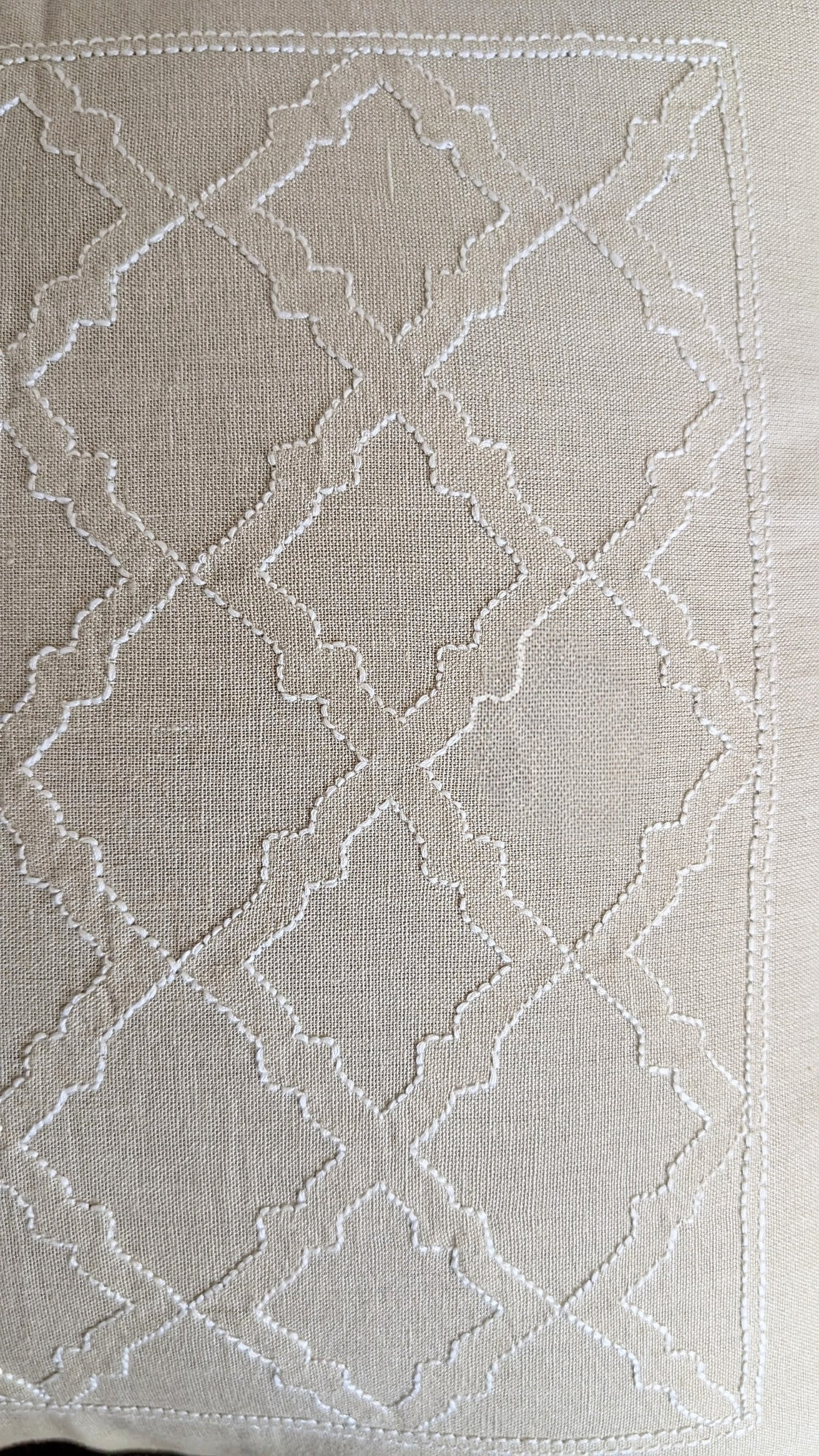 Bright Ecru Cotton Chikankari Cushion Cover- 18x18 inches
