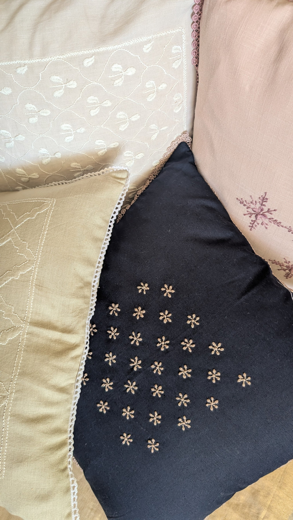 Midnight Blue Chikankari Cushion Cover- 18x18 inches