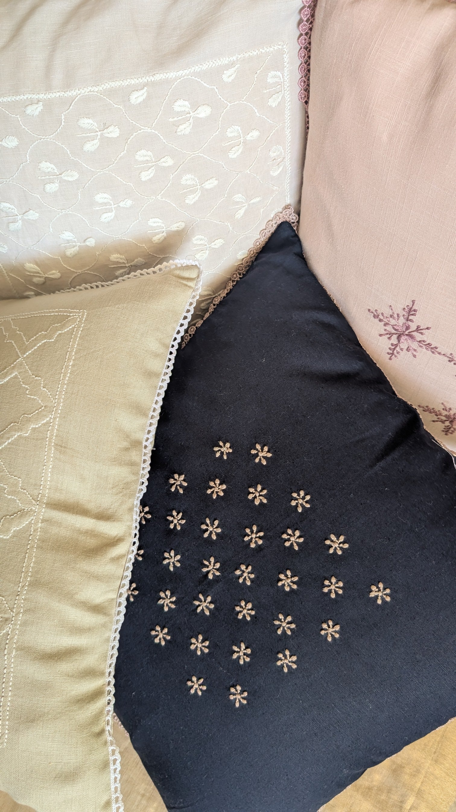 Midnight Blue Chikankari Cushion Cover- 18x18 inches