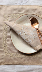 Hand Embroidered Chikankari Table Runner | Luxury Silk Table Linen | TUSSAR