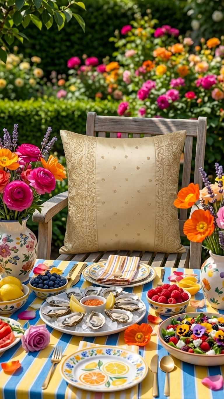 Chikankari Cushion Cover 16x16 inches | Biege Brown | Tussar Silk