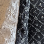 Double Sided - White + Black Chikankari Hand Embroidered Cushion Cover 16x16 inches